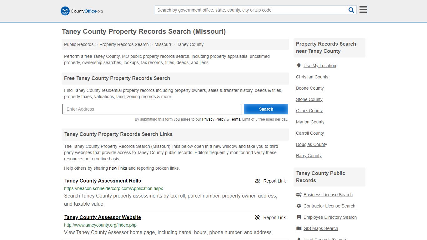 Taney County Property Records Search (Missouri) - County Office