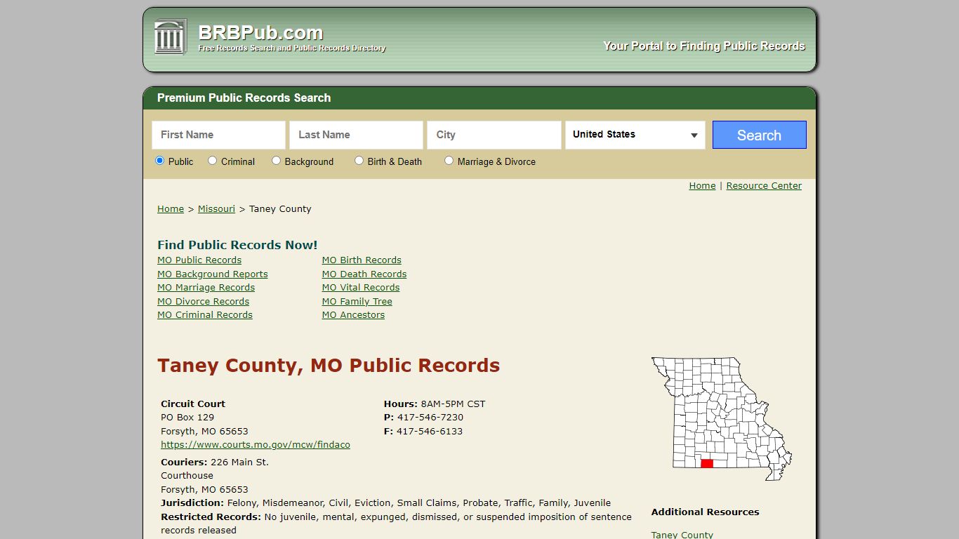 Taney County Public Records | Search Missouri Government Databases